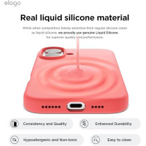 Elago Liquid Silicone For iPhone 16 Plus Case Cover Full Body Protection, Shockproof, Slim, Anti-Scratch Soft Microfiber Lining, Pink
