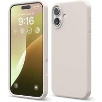 Elago Liquid Silicone For iPhone 16 Plus Case Cover Full Body Protection, Shockproof, Slim, Anti-Scratch Soft Microfiber Lining, Stone