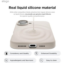 Elago Liquid Silicone For iPhone 16 Plus Case Cover Full Body Protection, Shockproof, Slim, Anti-Scratch Soft Microfiber Lining, Stone