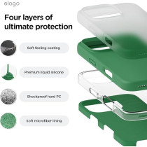 Elago Liquid Silicone For iPhone 16 Pro Max Case Cover Full Body Protection, Shockproof, Slim, Anti-Scratch Soft Microfiber Lining, Alpine Green