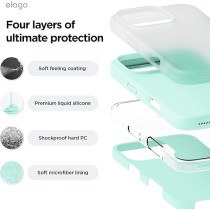 Elago Liquid Silicone For iPhone 16 Pro Max Case Cover Full Body Protection, Shockproof, Slim, Anti-Scratch Soft Microfiber Lining, Aqua Sky