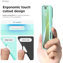 Elago Liquid Silicone For iPhone 16 Pro Max Case Cover Full Body Protection, Shockproof, Slim, Anti-Scratch Soft Microfiber Lining, Aqua Sky