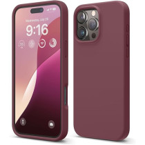 Elago Liquid Silicone For iPhone 16 Pro Max Case Cover Full Body Protection, Shockproof, Slim, Anti-Scratch Soft Microfiber Lining, Burgundy