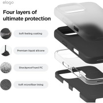 Elago Liquid Silicone For iPhone 16 Pro Max Case Cover Full Body Protection, Shockproof, Slim, Anti-Scratch Soft Microfiber Lining, Black
