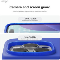Elago Liquid Silicone For iPhone 16 Pro Max Case Cover Full Body Protection, Shockproof, Slim, Anti-Scratch Soft Microfiber Lining, Cobalt Blue