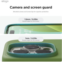 Elago Liquid Silicone For iPhone 16 Pro Max Case Cover Full Body Protection, Shockproof, Slim, Anti-Scratch Soft Microfiber Lining, Cedar Green