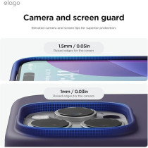 Elago Liquid Silicone For iPhone 16 Pro Max Case Cover Full Body Protection, Shockproof, Slim, Anti-Scratch Soft Microfiber Lining, Deep Purple