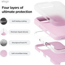 Elago Liquid Silicone For iPhone 16 Pro Max Case Cover Full Body Protection, Shockproof, Slim, Anti-Scratch Soft Microfiber Lining, Hot Pink