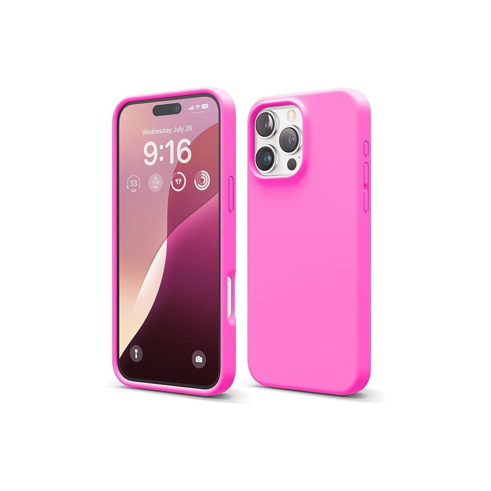 Elago Liquid Silicone For iPhone 16 Pro Max Case Cover Full Body Protection, Shockproof, Slim, Anti-Scratch Soft Microfiber Lining, Ice Red