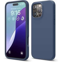 Elago Liquid Silicone For iPhone 16 Pro Max Case Cover Full Body Protection, Shockproof, Slim, Anti-Scratch Soft Microfiber Lining, Jean Indigo