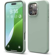 Elago Liquid Silicone For iPhone 16 Pro Max Case Cover Full Body Protection, Shockproof, Slim, Anti-Scratch Soft Microfiber Lining, Khaki Green