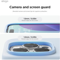 Elago Liquid Silicone For iPhone 16 Pro Max Case Cover Full Body Protection, Shockproof, Slim, Anti-Scratch Soft Microfiber Lining, Light Blue
