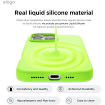 Elago Liquid Silicone For iPhone 16 Pro Max Case Cover Full Body Protection, Shockproof, Slim, Anti-Scratch Soft Microfiber Lining, Lime Green