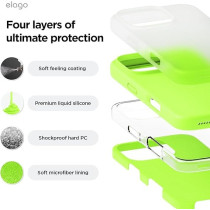Elago Liquid Silicone For iPhone 16 Pro Max Case Cover Full Body Protection, Shockproof, Slim, Anti-Scratch Soft Microfiber Lining, Lime Green