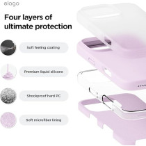 Elago Liquid Silicone For iPhone 16 Pro Max Case Cover Full Body Protection, Shockproof, Slim, Anti-Scratch Soft Microfiber Lining, Light Lilac