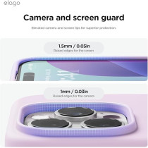 Elago Liquid Silicone For iPhone 16 Pro Max Case Cover Full Body Protection, Shockproof, Slim, Anti-Scratch Soft Microfiber Lining, Light Lilac