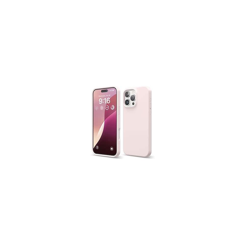 Elago Liquid Silicone For iPhone 16 Pro Max Case Cover Full Body Protection, Shockproof, Slim, Anti-Scratch Soft Microfiber Lining, Lovely Pink