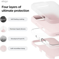 Elago Liquid Silicone For iPhone 16 Pro Max Case Cover Full Body Protection, Shockproof, Slim, Anti-Scratch Soft Microfiber Lining, Lovely Pink