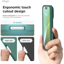 Elago Liquid Silicone For iPhone 16 Pro Max Case Cover Full Body Protection, Shockproof, Slim, Anti-Scratch Soft Microfiber Lining, Midnight Green