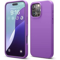 Elago Liquid Silicone For iPhone 16 Pro Max Case Cover Full Body Protection, Shockproof, Slim, Anti-Scratch Soft Microfiber Lining, Neon Purple