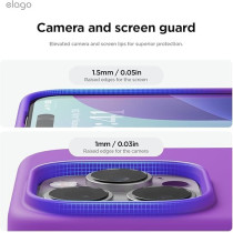 Elago Liquid Silicone For iPhone 16 Pro Max Case Cover Full Body Protection, Shockproof, Slim, Anti-Scratch Soft Microfiber Lining, Neon Purple