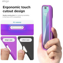 Elago Liquid Silicone For iPhone 16 Pro Max Case Cover Full Body Protection, Shockproof, Slim, Anti-Scratch Soft Microfiber Lining, Neon Purple