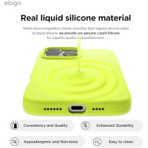 Elago Liquid Silicone For iPhone 16 Pro Max Case Cover Full Body Protection, Shockproof, Slim, Anti-Scratch Soft Microfiber Lining, Neon Yellow