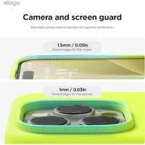 Elago Liquid Silicone For iPhone 16 Pro Max Case Cover Full Body Protection, Shockproof, Slim, Anti-Scratch Soft Microfiber Lining, Neon Yellow