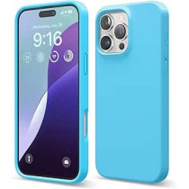 Elago Liquid Silicone For iPhone 16 Pro Max Case Cover Full Body Protection, Shockproof, Slim, Anti-Scratch Soft Microfiber Lining, Ocean Blue