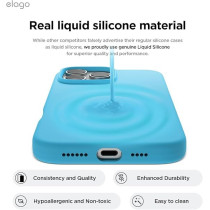 Elago Liquid Silicone For iPhone 16 Pro Max Case Cover Full Body Protection, Shockproof, Slim, Anti-Scratch Soft Microfiber Lining, Ocean Blue