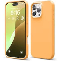 Elago Liquid Silicone For iPhone 16 Pro Max Case Cover Full Body Protection, Shockproof, Slim, Anti-Scratch Soft Microfiber Lining, Orange