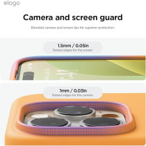 Elago Liquid Silicone For iPhone 16 Pro Max Case Cover Full Body Protection, Shockproof, Slim, Anti-Scratch Soft Microfiber Lining, Orange