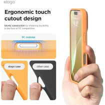 Elago Liquid Silicone For iPhone 16 Pro Max Case Cover Full Body Protection, Shockproof, Slim, Anti-Scratch Soft Microfiber Lining, Orange