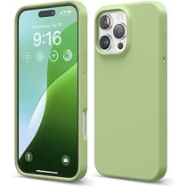 Elago Liquid Silicone For iPhone 16 Pro Max Case Cover Full Body Protection, Shockproof, Slim, Anti-Scratch Soft Microfiber Lining, Pastel Green