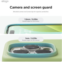 Elago Liquid Silicone For iPhone 16 Pro Max Case Cover Full Body Protection, Shockproof, Slim, Anti-Scratch Soft Microfiber Lining, Pastel Green