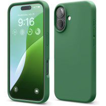 Elago Liquid Silicone For Iphone 16 Case Cover Full Body Protection, Shockproof, Slim, Anti-Scratch Soft Microfiber Lining, Alpine Green