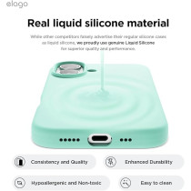 Elago Liquid Silicone For Iphone 16 Case Cover Full Body Protection, Shockproof, Slim, Anti-Scratch Soft Microfiber Lining, Aqua Sky