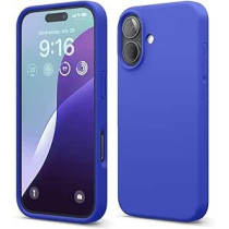 Elago Liquid Silicone For Iphone 16 Case Cover Full Body Protection, Shockproof, Slim, Anti-Scratch Soft Microfiber Lining, Cobalt Blue