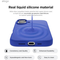 Elago Liquid Silicone For Iphone 16 Case Cover Full Body Protection, Shockproof, Slim, Anti-Scratch Soft Microfiber Lining, Cobalt Blue