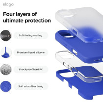 Elago Liquid Silicone For Iphone 16 Case Cover Full Body Protection, Shockproof, Slim, Anti-Scratch Soft Microfiber Lining, Cobalt Blue