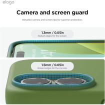 Elago Liquid Silicone For Iphone 16 Case Cover Full Body Protection, Shockproof, Slim, Anti-Scratch Soft Microfiber Lining, Cedar Green