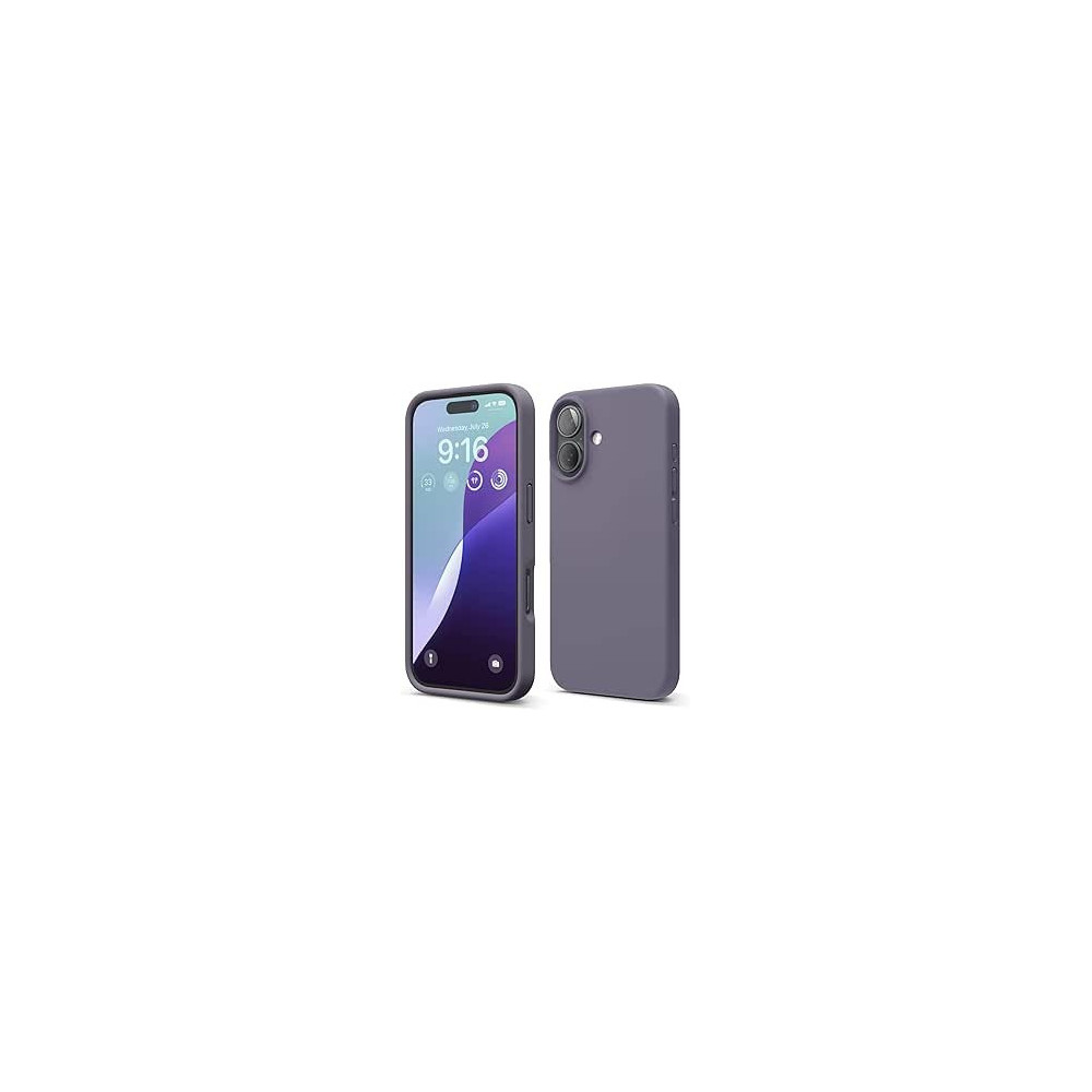 Elago Liquid Silicone For Iphone 16 Case Cover Full Body Protection, Shockproof, Slim, Anti-Scratch Soft Microfiber Lining, Deep Lavender