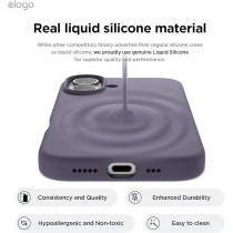 Elago Liquid Silicone For Iphone 16 Case Cover Full Body Protection, Shockproof, Slim, Anti-Scratch Soft Microfiber Lining, Deep Lavender