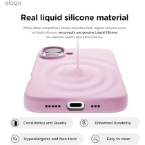 Elago Liquid Silicone For Iphone 16 Case Cover Full Body Protection, Shockproof, Slim, Anti-Scratch Soft Microfiber Lining, Hot Pink