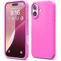 Elago Liquid Silicone For Iphone 16 Case Cover Full Body Protection, Shockproof, Slim, Anti-Scratch Soft Microfiber Lining, Ice Red