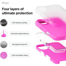 Elago Liquid Silicone For Iphone 16 Case Cover Full Body Protection, Shockproof, Slim, Anti-Scratch Soft Microfiber Lining, Ice Red