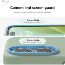 Elago Liquid Silicone For Iphone 16 Case Cover Full Body Protection, Shockproof, Slim, Anti-Scratch Soft Microfiber Lining, Khaki Green