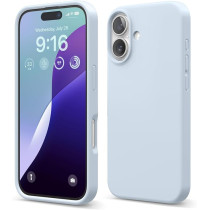 Elago Liquid Silicone For Iphone 16 Case Cover Full Body Protection, Shockproof, Slim, Anti-Scratch Soft Microfiber Lining, Light Blue