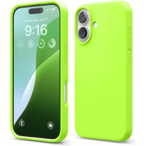 Elago Liquid Silicone For Iphone 16 Case Cover Full Body Protection, Shockproof, Slim, Anti-Scratch Soft Microfiber Lining, Lime Green