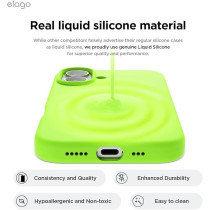 Elago Liquid Silicone For Iphone 16 Case Cover Full Body Protection, Shockproof, Slim, Anti-Scratch Soft Microfiber Lining, Lime Green